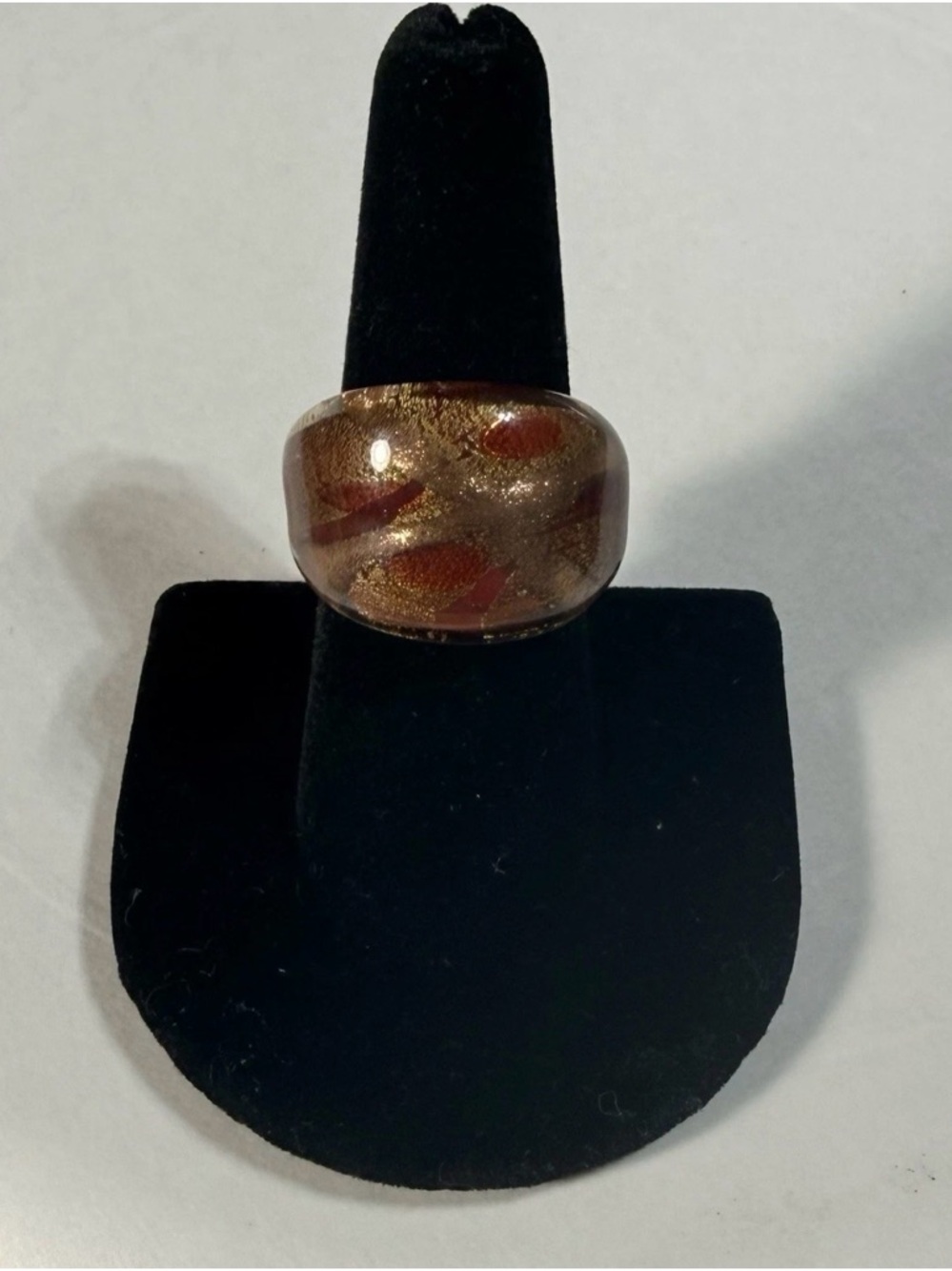 Artisan Glass Ring Made In India Size 7.5 Boho Statement each is one of a kind